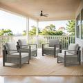 Latitude Run® Zaniya Wicker；Powder Coated Steel Outdoor Lounge Chair in Brown | 29 H x 29 W x 29 D in | Wayfair 8D72EA361CDA4C05BE828E411518CE1B