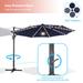 Latitude Run® Agace 132" Lighted Cantilever Umbrella w/ Crank Lift Counter Weights Included | 106.3 H x 132 W x 132 D in | Wayfair
