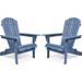 Rosecliff Heights Catley Wood Folding Adirondack Chair in Blue | 36 H x 19.5 W x 31 D in | Wayfair D1C668A6B9A24964B2DB061A72156680