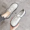 Echtes Leder Damen Flache Turnschuhe Große Größe 35-41 Herbst Vulkanisierte Schuhe Damen Casual Schuhe Bequeme Wohnungen