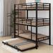 Isabelle & Max™ Alexanne Twin Over Bunk Bed w/ Trundle Metal in Black | 78.7 H x 41.3 W x 77.5 D in | Wayfair 58850305374A4121BE3C0AE0A1C1FD93