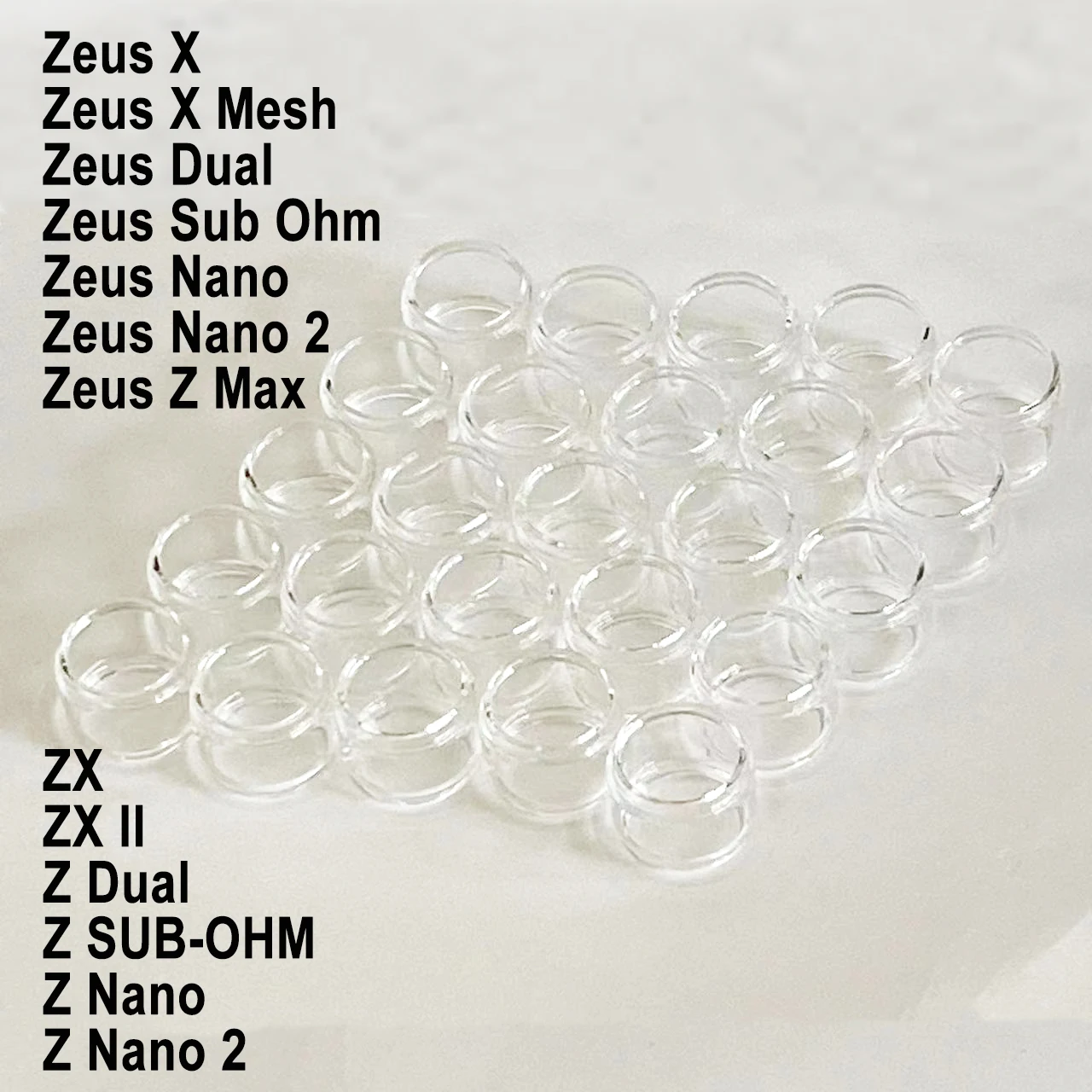 5PCS Blase Fett GLAS Zeus /Zeus Dual/Zeus X /Sub Ohm Tank/ZX /ZX II/Z SUB-OHM/Z Nano 2 Max Glühbirne Glas Geometrisches Modell Image