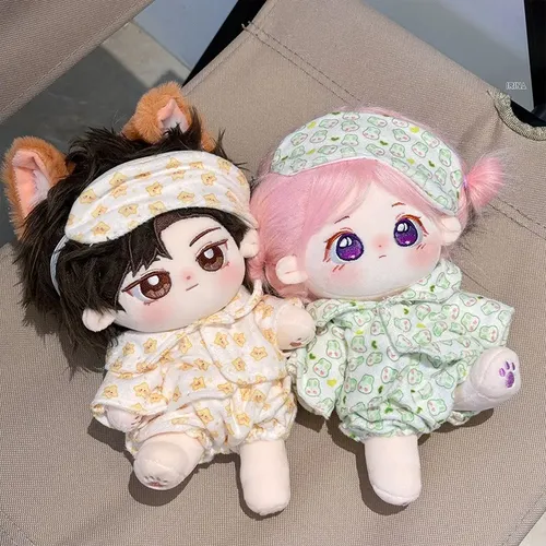 Puppen kleider für 20cm Idol puppen Baby puppe schöne Pyjamas mit Augen maske ausgestopftes Baumwoll