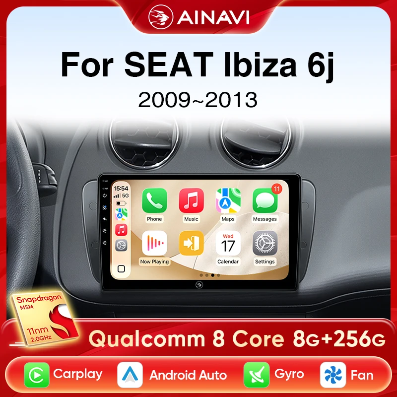 Ainavi Autoradio Für SEAT Ibiza 6j 2009 2010 2011 2012 2013 Multimedia-Player Android 13 Auto Drahtlose Carplay DSP stereo 2 Din Image