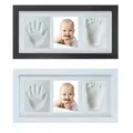 Cadre photo en argile pour nouveau-né empreinte de main de bébé cadeau commémoratif bois