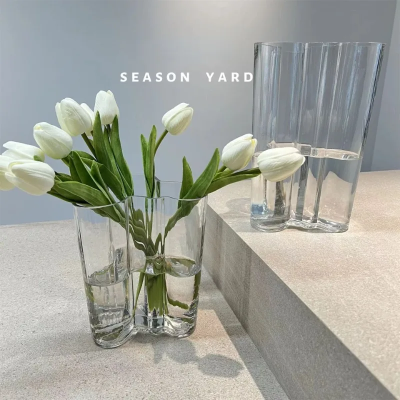 Kreative unregelmäßige transparente See glasvase ins Vasen vasen dekoration nach Hause Image