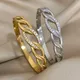 Bracelets incrustés de cercle torsadé géométrique pour femmes bracelets de manchette plaqués or
