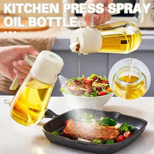 2-in-1 Küchenöl-Sprühflasche 470 ml Grill-Speiseöl-Sprühflasche Küchen-Backöl-Sprühflasche