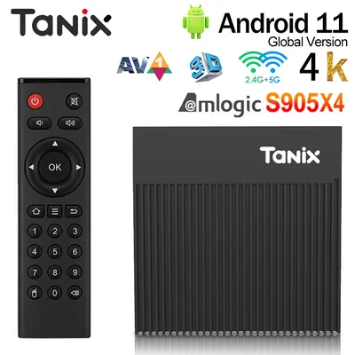 Tanix x4 android11 smart tv box amlogic s905x4 av1 3d bt streaming media player 2.4/5g wifi youtube