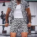 Abiti da uomo Trend set da uomo stampa leopardata abiti da uomo in due pezzi Street Casual stampa