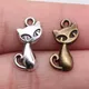 WYSIWYG 20pcs 17x9mm Pendant Cat Cat Charm Pendants For Jewelry Making Antique Silver Color Fox