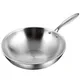 Stainless Steel Frying Pan 3 Ply Professional Grade Steel Skillet Kitchen Fry Pan Cooking Wok