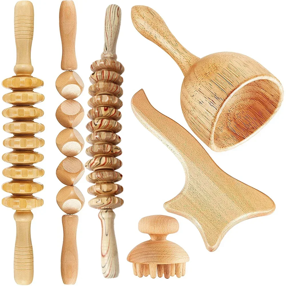 Kit per maderoterapia per massaggio riduttore massaggiatore per il corpo rullo strumenti per la terapia del legno per il contorno del corpo Kit completo per la terapia del legno del corpo,masoterapia