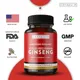 Organic Korean Red Ginseng Capsules - High Potency Ginseng Root Extract Powder - Promotes male