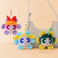 12cm Original Flower Design Powerpuff Girls Plush Keychain Pendant Car Keychain Doll Cute Backpack