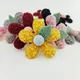 20Pcs 5.5CM Felt Flower Padded Appliques For Baby Clothes Sock Hat Sewing DIY Headwear Bow