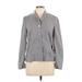 Lands' End Long Sleeve Button Down Shirt: Gray Tops - Women's Size 10 Petite