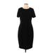 Calvin Klein Casual Dress - Sheath Crew Neck Short sleeves: Black Solid Dresses - Women's Size 12