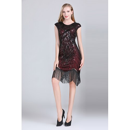 Latein-Tanz Tanzbekleidung Kleid Quaste Pailetten Pailletten Damen Leistung Party Ärmellos Normal Polyester Image