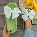 Femme Chaussons Tongs Pantoufles d'intérieur Pantoufles d'extérieur Pantoufles de plage du quotidien Plage Noeud Talon Plat Bout ouvert Décontractées Confort Minimalisme EVA Mocassins Jaune Rose