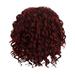 Pkeoh Ladies Fashion Wigs Curly Burgundy Hair Ladies Fashion European And American Wigs