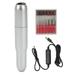 Portable Electric Nail Grinder Machine - 20000 RPM USB Electric Nail File with 6 Nail Drill Bits for Polishing and Removing Nail Manicure Tools Home Salon Use (Silver)