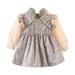 Girl s Dress Fashion Summer New Puff Sleeve Lace Collar Bowknot Solid Color Dresses Elegant Cute Outwear