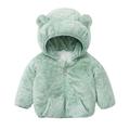 HBYJLZYG Hoodies Cardigans Zipper Bear Ear Cap Fleece Jacket Coat Baby Infant Girls Cropped Winter Warm Coat Cloak Jacket Thick Warm Clothes