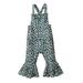 Toddler Summer Girls Romper Jumpsuit Sleeveless Halter Floral Print Cross Backless Bell Bottom Overalls