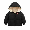 HBYJLZYG Hoodies Fleece Lined Puffer Padded Jacket Toddler Baby Boys Girls Winter Fleece Jacket Solid Color Hooded Zip Jacket Coat