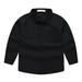 Kids Toddlers Boys Long Sleeve Button Down Casual Dress Shirt Classic Solid Uniform Cotton Dress Shirt with Chest Pocket