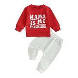 Hirigin Valentineâ€™s Day Sweatshirt and Pants Combo for Baby