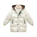 Little Children Girls Down Coat Fall Winter Xmas Down Jacket Hooded Padded Jacket Medium Long Padded Jacket And Festival Warm Jackets For Child