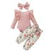 Yievot Toddler Pijamas Easter Toddler Girl Outfit Printed Long Sleeve Cute Toddler Girl Sets Outfits 3-18 Months 2024 Baby Outfits Clothing on Clearance