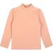 Lilax Girls Basic Long Sleeve Cotton Mock Turtleneck T-Shirt Peach 2 Years