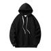 Amtdh Plus Size Hoodies for Men Clearance Solid Color Lightweight Casual Blouses Mens Cool Tops Long Sleeve Hooded Pullover Soft Fitting Men s Daily Pocket Sweatshirts Black L
