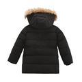 Stamzod Down Coats For Kids Boys Girls Clearance Winter Warm Jacket Hoodie Solid Color Windproof Furs Collar Long Sleeve Medium Length Button Kids Outerwear With Zipper