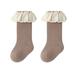 Qiangong Toddler Socks Toddler Baby Boy Girls Toddlers Indoor Solid Slipper Shoes Antislip Socks Booties First Lace Ruffle Socks 1-Pack Baby Socks 6-12 Months