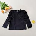 naisibaby Tunic Ruffled Sleeves Top for Kids Casual Fall and Winter Top for Kids Black Size 90