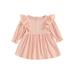 Kids Girl Dress: Long Sleeves Casual Solid Color and A-Line Princess Style