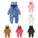 Elainilye Fashion Infant Baby Jumpsuit Boys Girls Plush Romper Cute Bear Ears Winter Thick Jumpsuit Sizes Newborn-24M