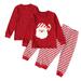 KYAIGUO Baby Kids Autumn Winter Pajamas Pj Set for Boys Girls 2-8Y Christmas striped Pjs Sleepwear Set Toddler Warm Long Sleeve Sleep Outfits Little Boys Girls Jammies Set Outfits