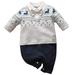 TAIAOJING Toddler Baby Football Outfits Autumn And Winter Boys Tie Striped Long Sleeve Small Suit Gentleman s Canonicals Romper Outfit 9-12 Months