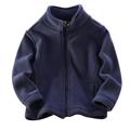 ZyeKqe Kids Fleece Jacket Coat Full Zip up Stand Collar Long Sleeve Sweatshirt with Pocket Fall Winter Warm Outerwear