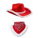 Peyakidsaa Christmas Cowboy Hat and Scarf Sequined Santa Wide Brim Hat for Xmas Party Costume Accessories for Adult Teens