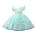 NIUREDLTD Flower Girl Dress Pageant Party Dress Long Gown Round Neck Loose Flying Sleeve A Line Dress Wedding Party Princess Dress Pageant Gown For Toddler Grils Mint Green Size 140/9Y