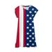 JSGEK 8-9Years Kids Girls USA Flag T-Shirt Dress Soft Patriotic Shift Dresses Regular Fit Summer Midi Tank Star and Striped Printing Independence Day Dress Comfort Blue