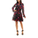 Premier Amour Long Sleeve Floral Fit + Flare Dress BLACK MULTI 6