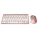 Keyboard Mouse Set 2.4G Wireless 78 Keys USB Thin Etched Keycaps Ergonomics Mute Button Computer Keyboards Mouse Rose Gold