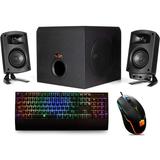 Klipsch ProMedia 2.1 THX Certified PC Desktop Computer Speaker System Bundle with Deco Gear RGB Gaming Mouse and Mechanical Keyboard Set